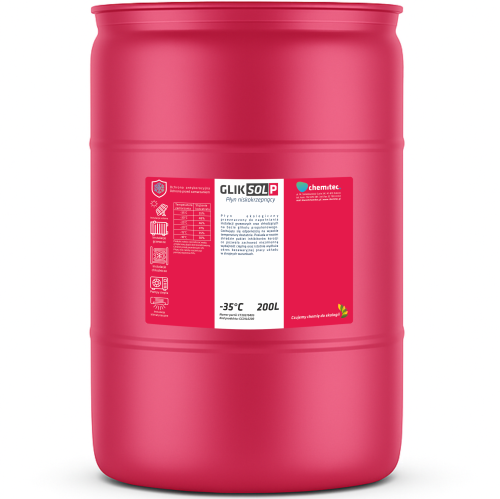 Gliksol 200L -35 200L glikol różowy do solarów na bazie glikolu propylenowego.png
